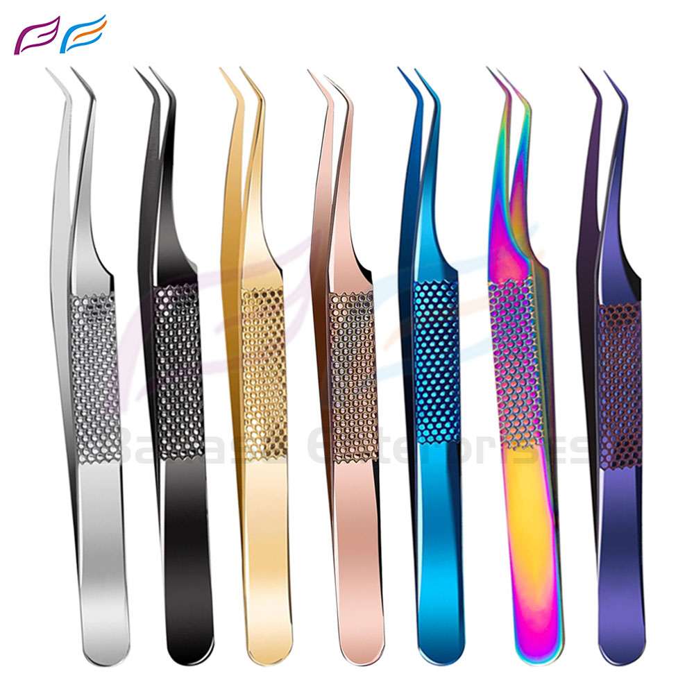 Circular Print 45 Degree Lash Tweezers